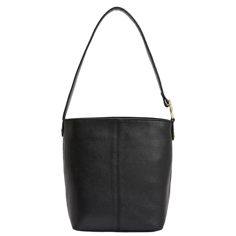Barbour Ladies Cedar Leather Bucket Bag - Black