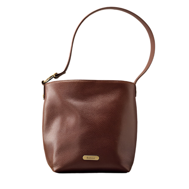 Barbour Ladies Cedar Leather Bucket Bag - Brown
