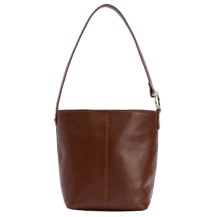 Barbour Ladies Cedar Leather Bucket Bag - Brown