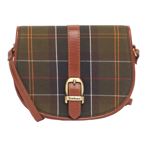 Barbour Ladies Katrine Leather Saddle Bag Classic Tartan John