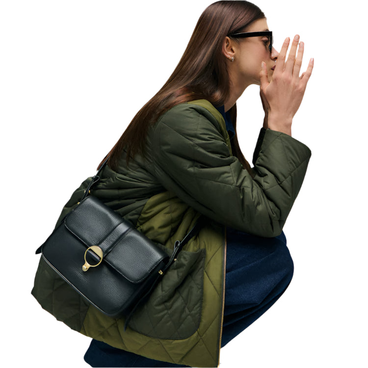 Barbour Ladies Rosa Leather Crossbody Bag - Black