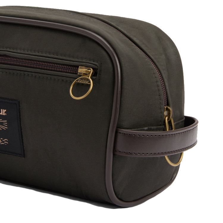 Barbour Wax Wash Bag - Olive/Beacon