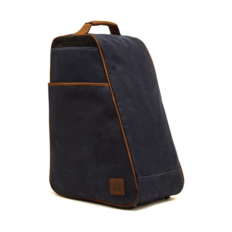 Chatham Waxed Canvas Boot Bag - Navy/Brown