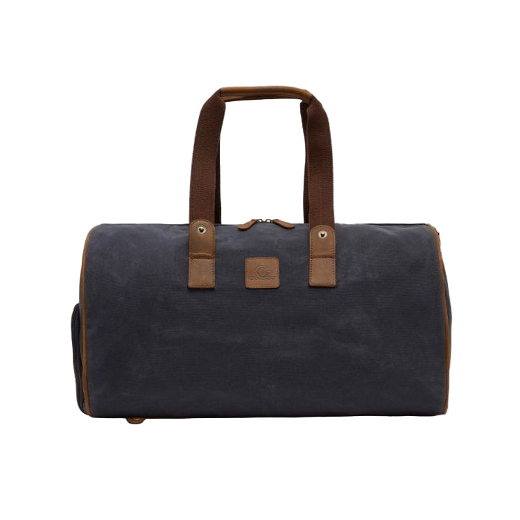 Chatham Waxed Canvas Duffel Bag - Navy/Brown