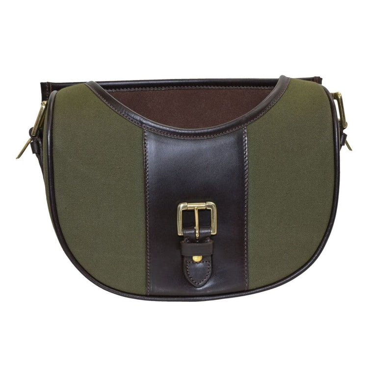 GMK Stockbridge Leather And Canvas Cartridge Bag - Green/Brown