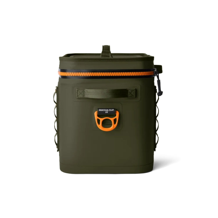 Yeti Hopper Flip 18 Soft Cooler Bag - Olive/King Crab Orange