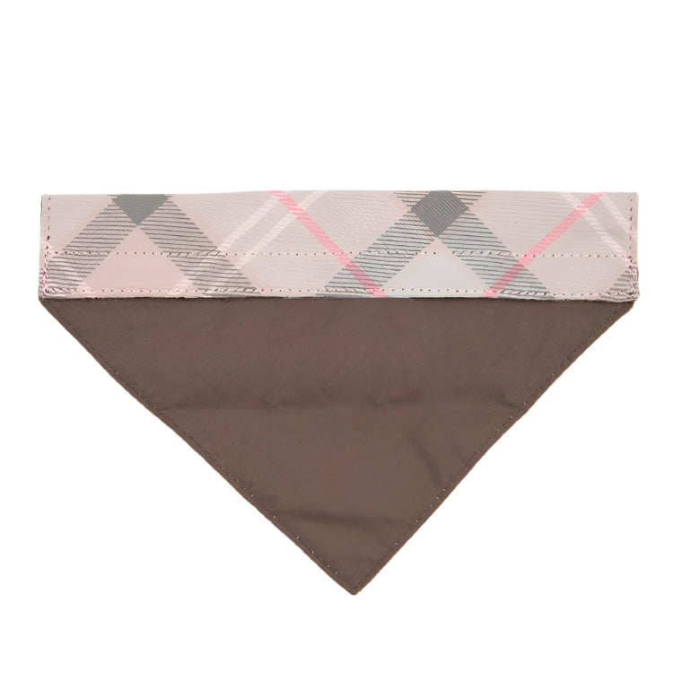 Barbour Tartan Dog Bandana - Taupe/Pink Tartan