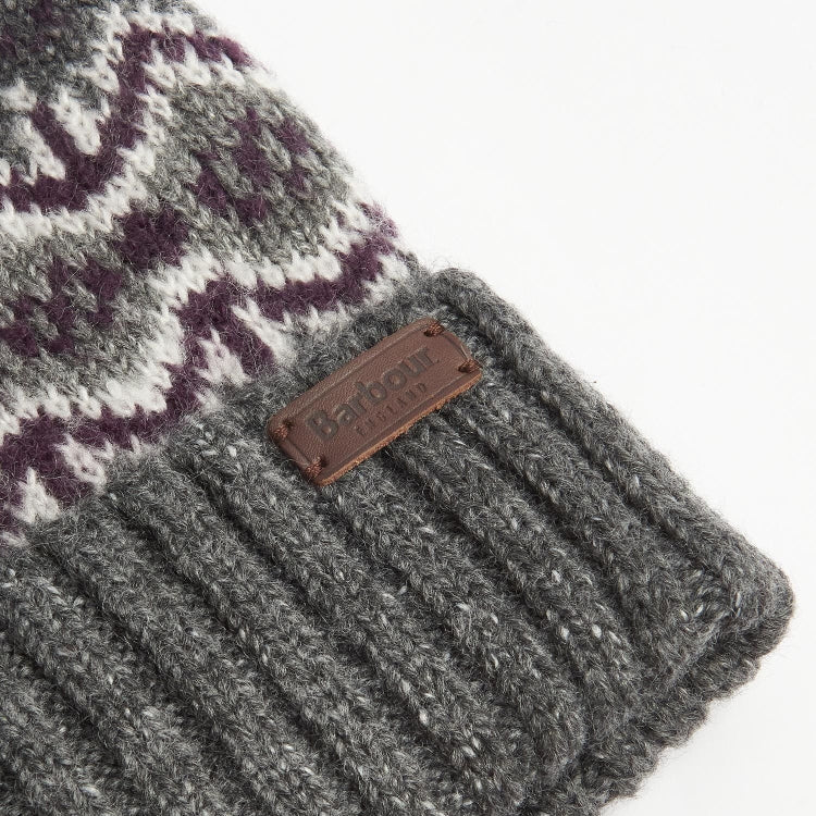 Barbour Case Fair Isle Beanie - Black Slate Tartan
