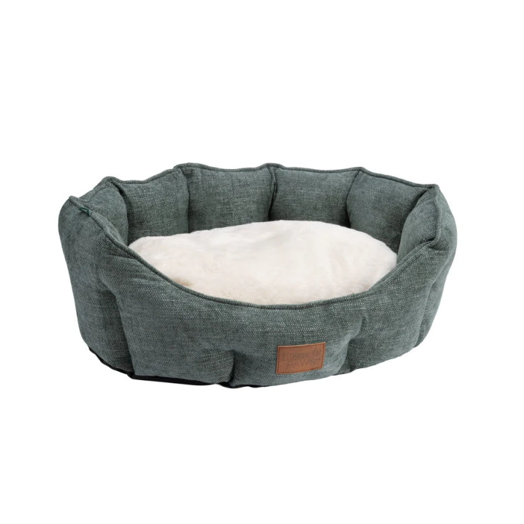House of Paws Green Chenille Oval Nesting Dog Bed