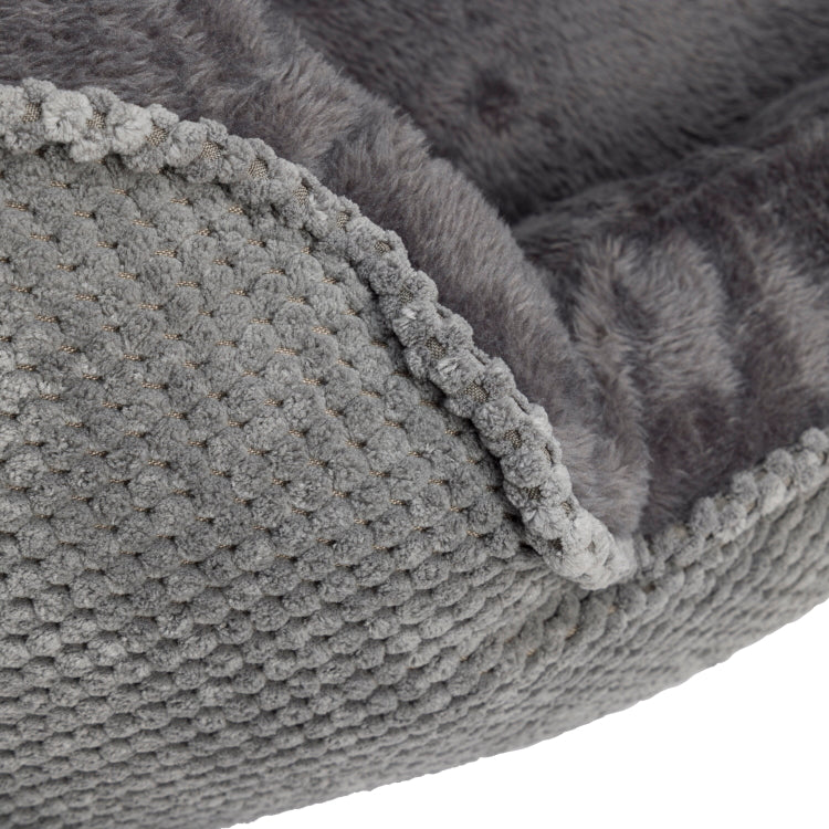 House of Paws Grey Cord Plush Rectangle Snuggle Dog Bed