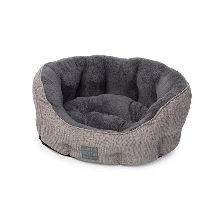 House of Paws Hessian Round Dog Bed - Grey