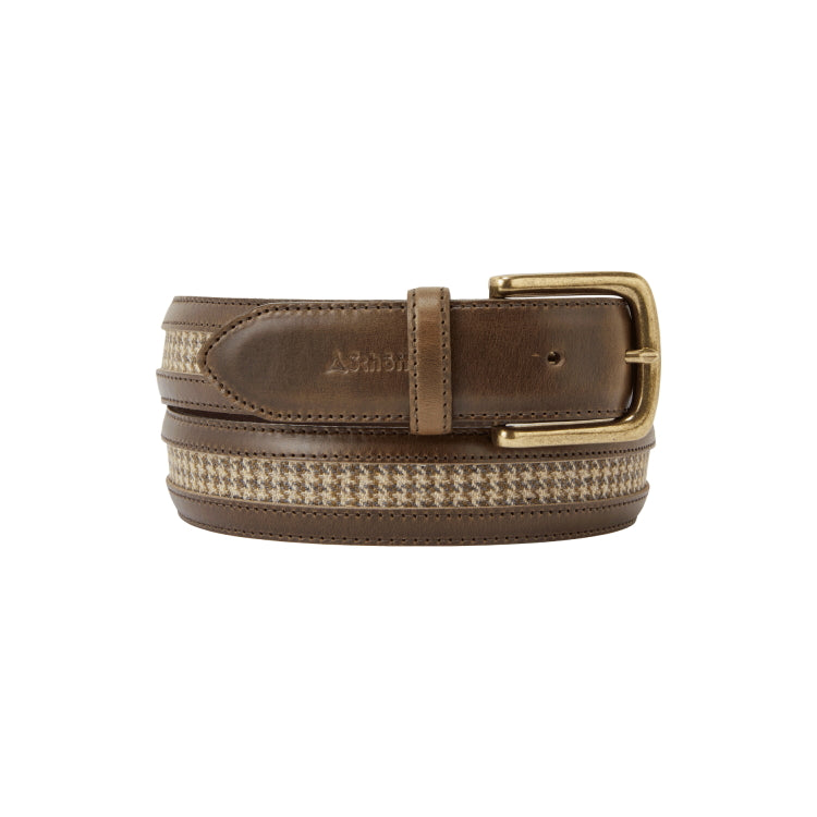 Schoffel Ladies Hartington Leather Belt - Houndstooth Tweed