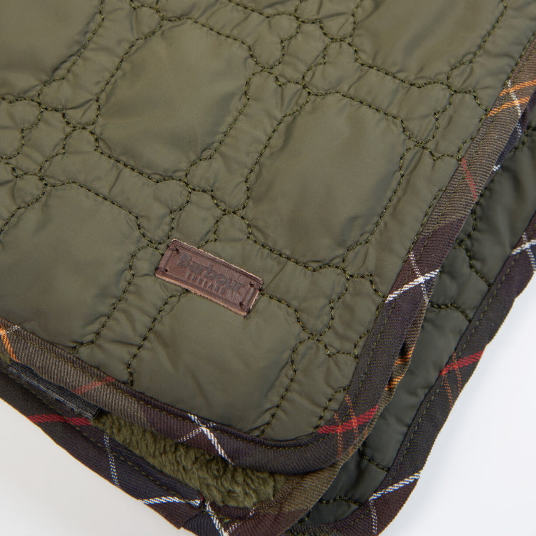 Barbour Dog Bone Quilted Dog Blanket - Dark Olive