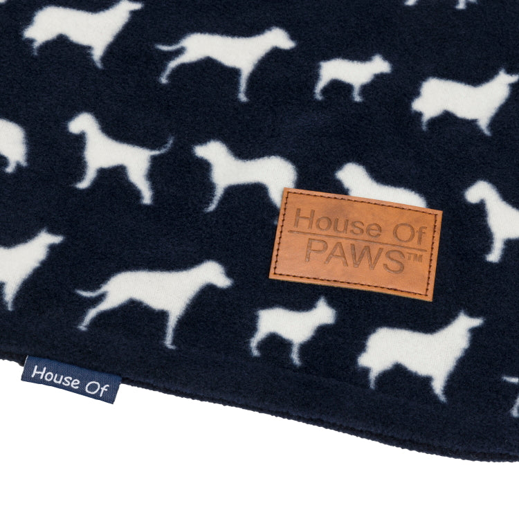 House of Paws Navy Dog Fleece Dog Blanket