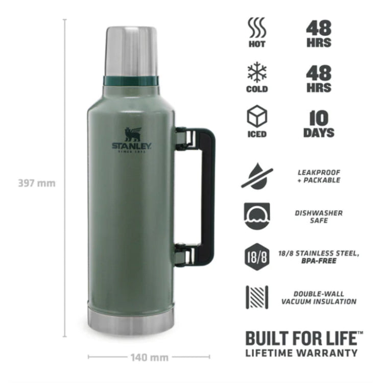 Stanley Legendary 2.3L Classic Bottle - Hammertone Green