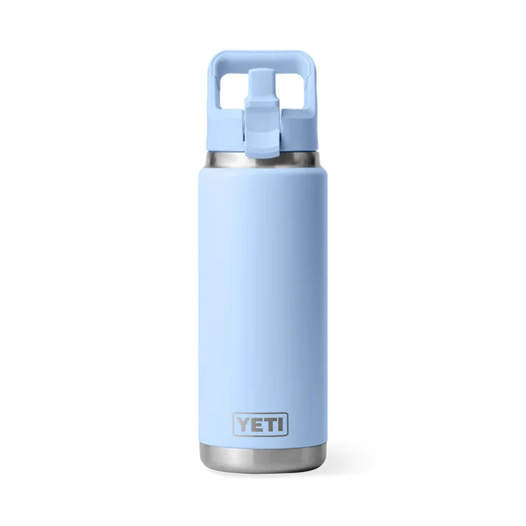 Yeti Rambler 26oz Insulated Bottle with Colour Matched Straw Cap - Big Sky Blue
