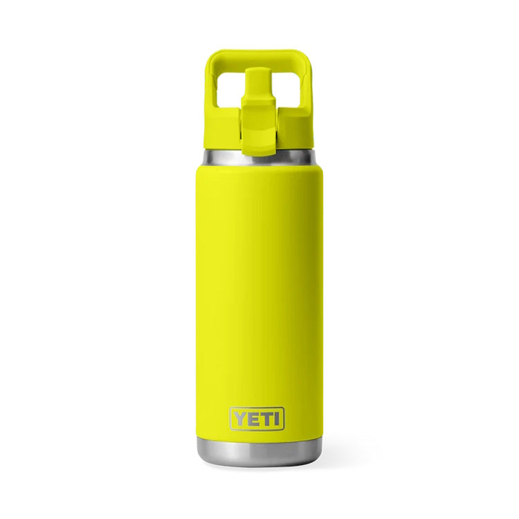 Yeti Rambler 26oz Insulated Bottle with Colour Matched Straw Cap - Firefly Yellow