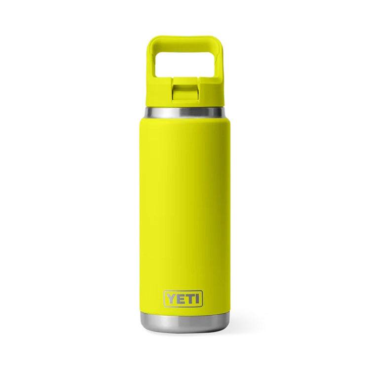 Yeti Rambler 26oz Insulated Bottle with Colour Matched Straw Cap - Firefly Yellow