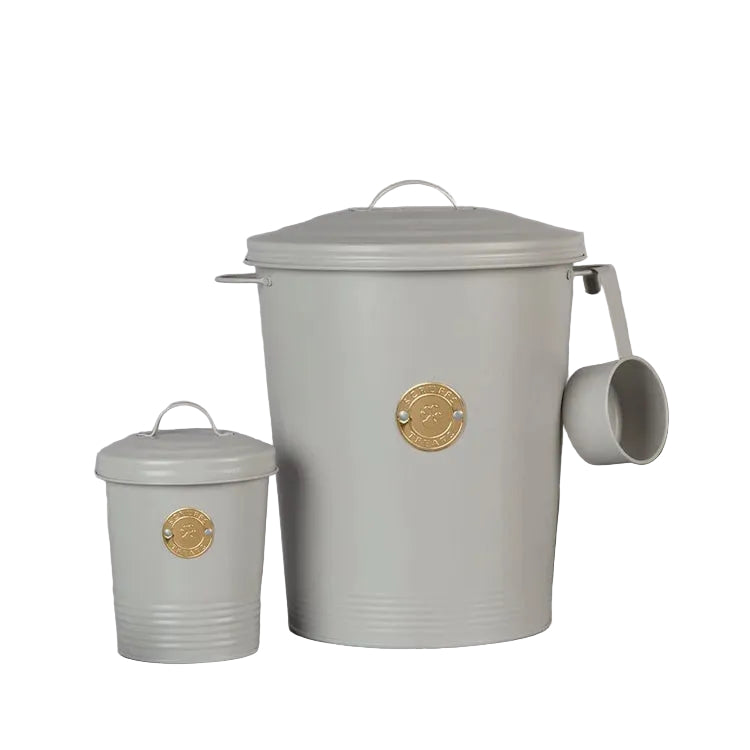 Scruffs Cantina Steel Storage Pet Food Canisters - Light Grey