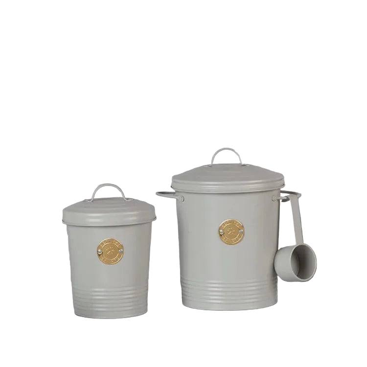 Scruffs Cantina Steel Storage Pet Food Canisters - Light Grey