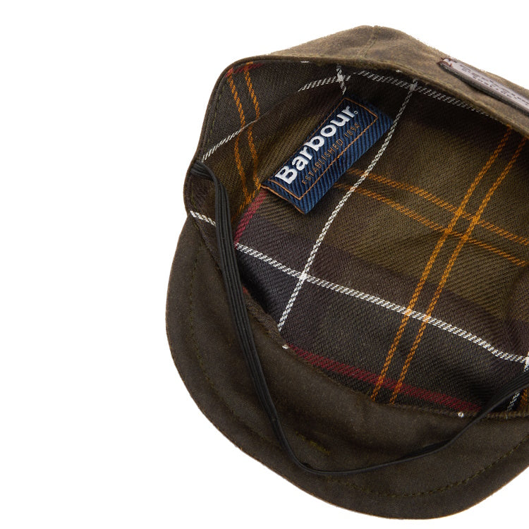 Barbour Dog Wax Flat Cap - Olive