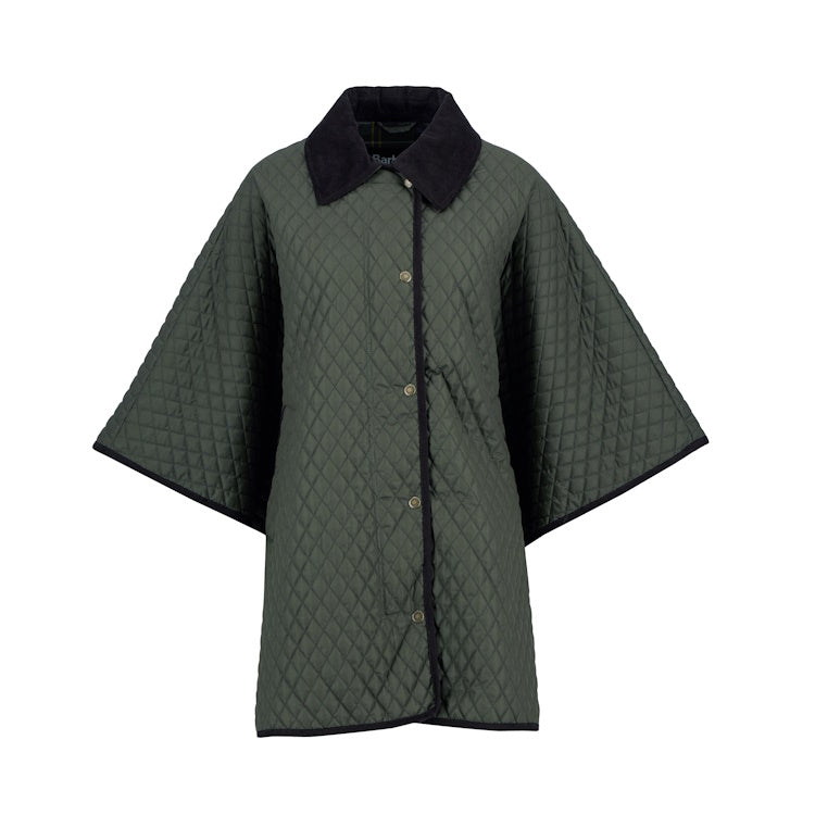 Barbour Ladies Oakham Quilted Cape - Olive