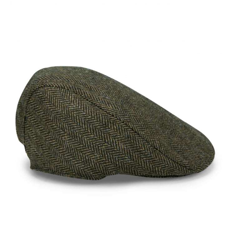 Hoggs of Fife Herringbone Waterproof Tweed Cap - Green Check