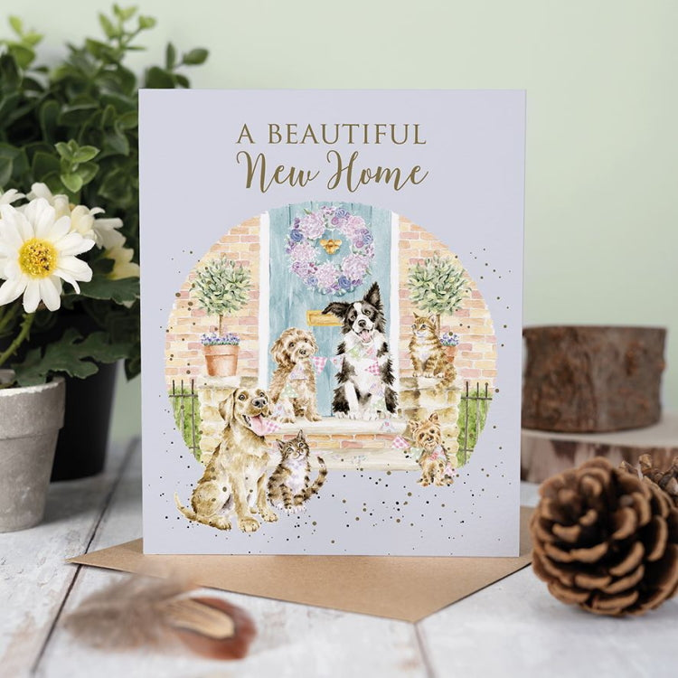 Wrendale Designs Occasion Card - Pawsome New Home Dog and Cat New Home Card