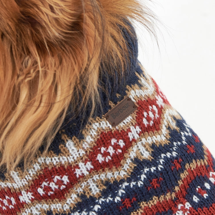Barbour Case Fair Isle Dog Jumper - Cranberry