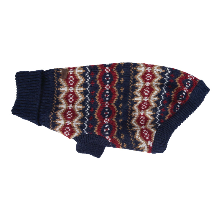 Barbour Case Fair Isle Dog Jumper - Cranberry