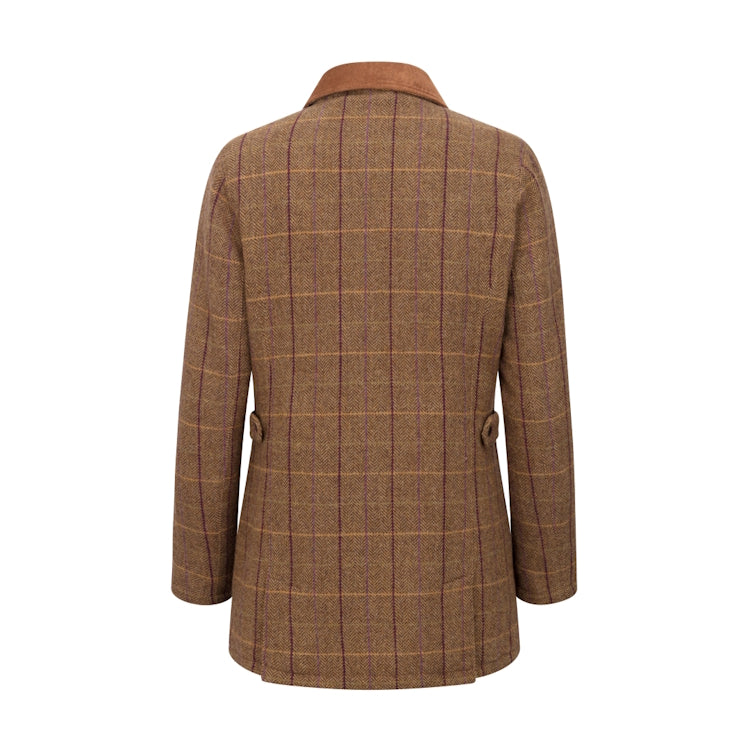 Hoggs of Fife Ladies Eden Technical Tweed Field Coat - Bracken/Blackberry