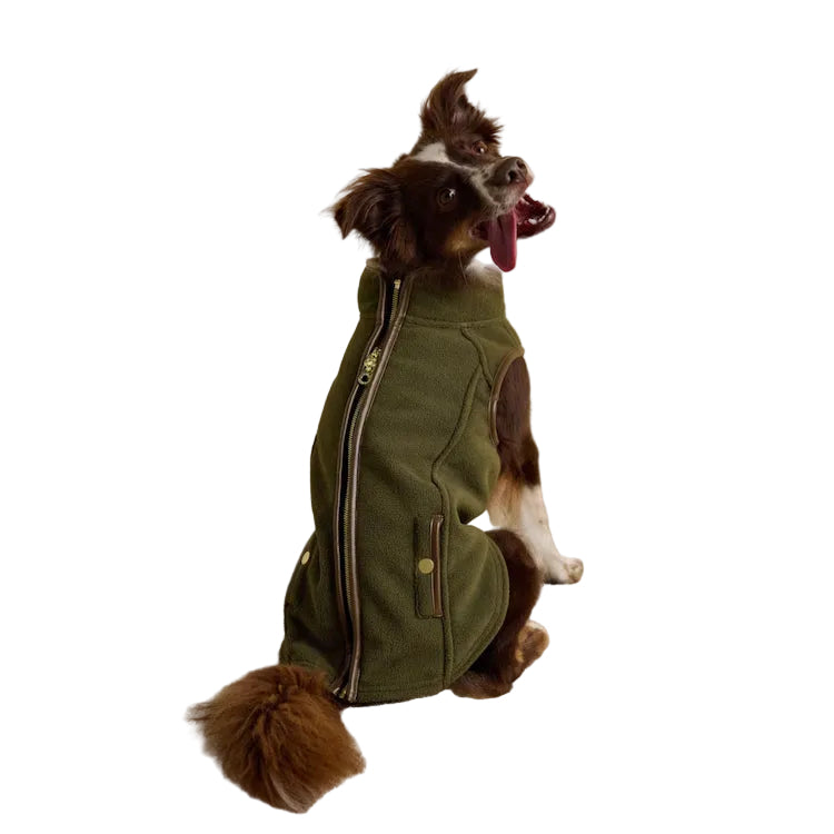Joules Heritage Fleece Dog Coat - Khaki