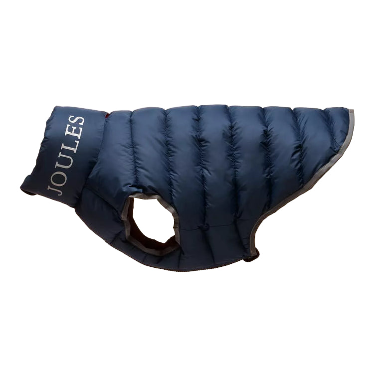 Joules Moorsdale Puffer Dog Coat - Navy/Burgundy