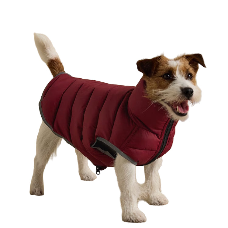 Joules Moorsdale Puffer Dog Coat - Navy/Burgundy