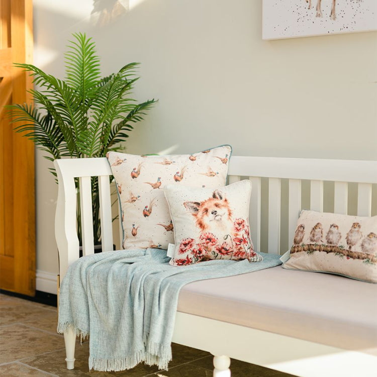 Wrendale Designs Poppy Fields Fox Cushion