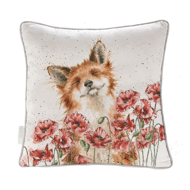 Wrendale Designs Poppy Fields Fox Cushion