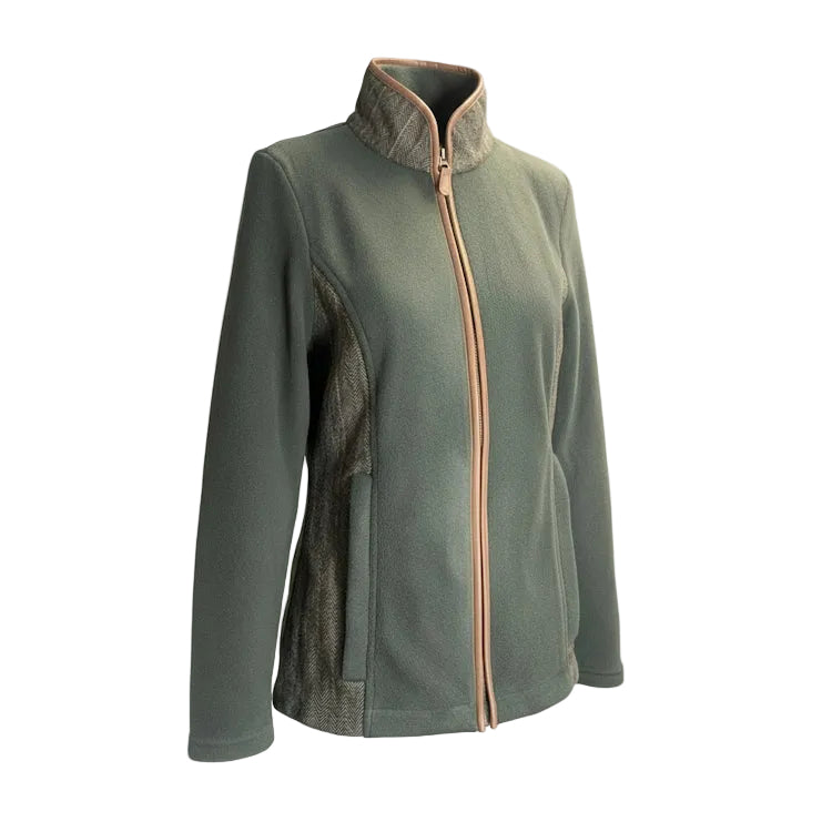 Gunner and Hound Ladies Long-Sleeved Tweed Fleece - Forest Green