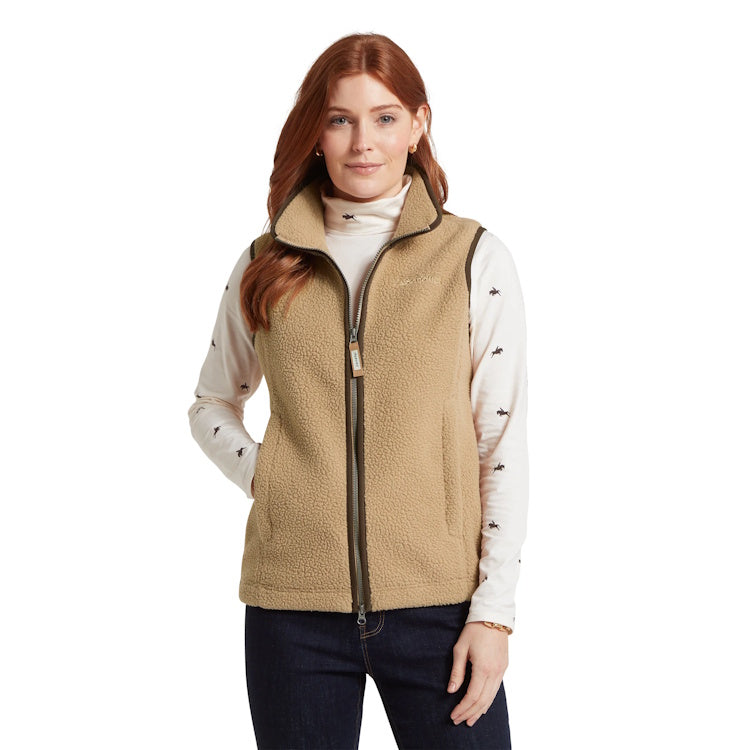 Schoffel Ladies Lyndon Retro Fleece Gilet - Tan