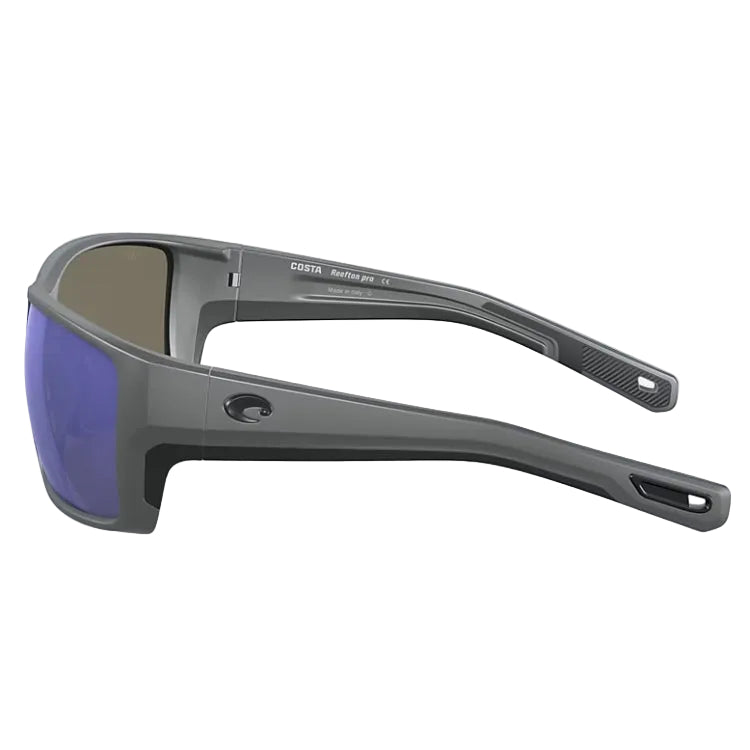 Costa Del Mar Reefton Pro Sunglasses - Matte Grey Frame - Blue Mirror 580G Lens