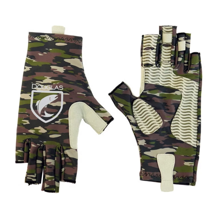 Douglas Fingerless UV Gloves - Green Camo