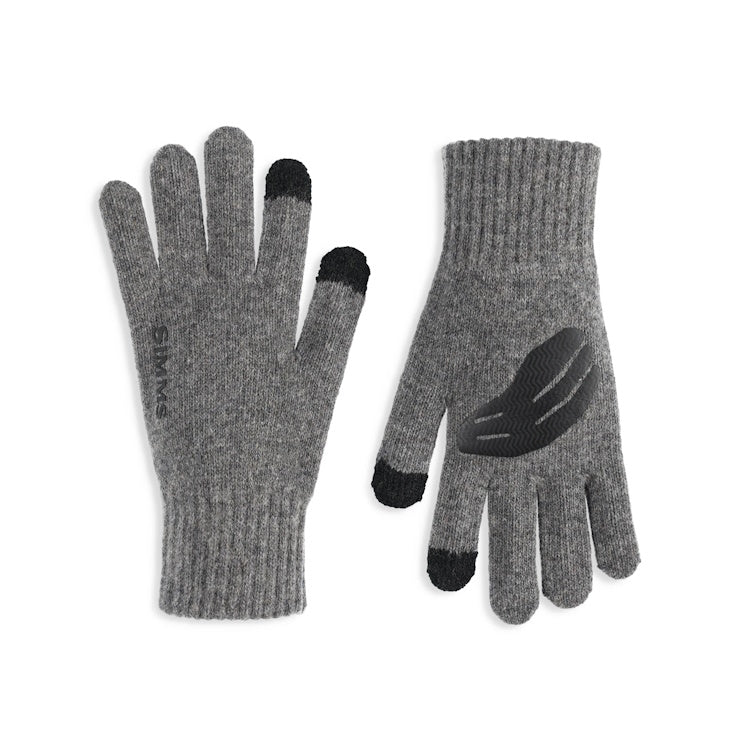 Simms Wool Full Finger Gloves - Steel