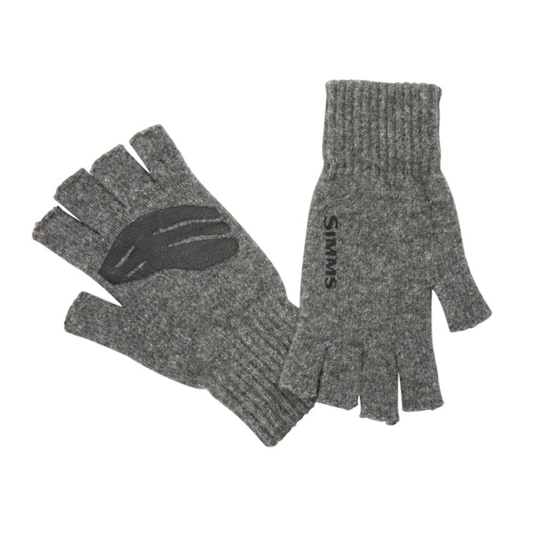 Simms Wool Half Finger Gloves - Steel