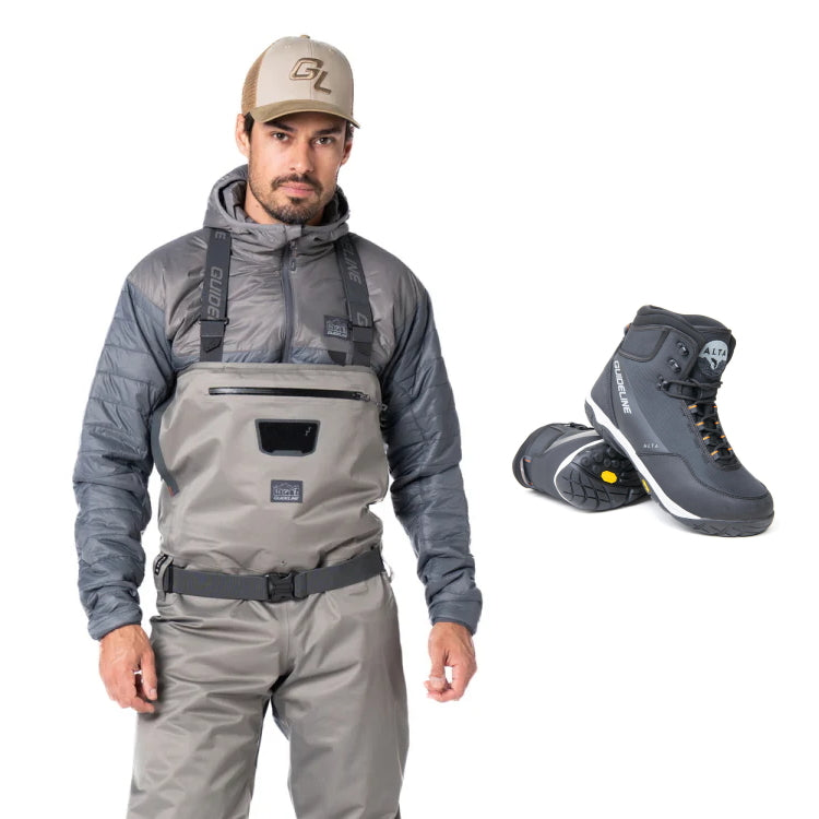 Guideline Driva Waders and Alta Vibram Sole Wading Boots