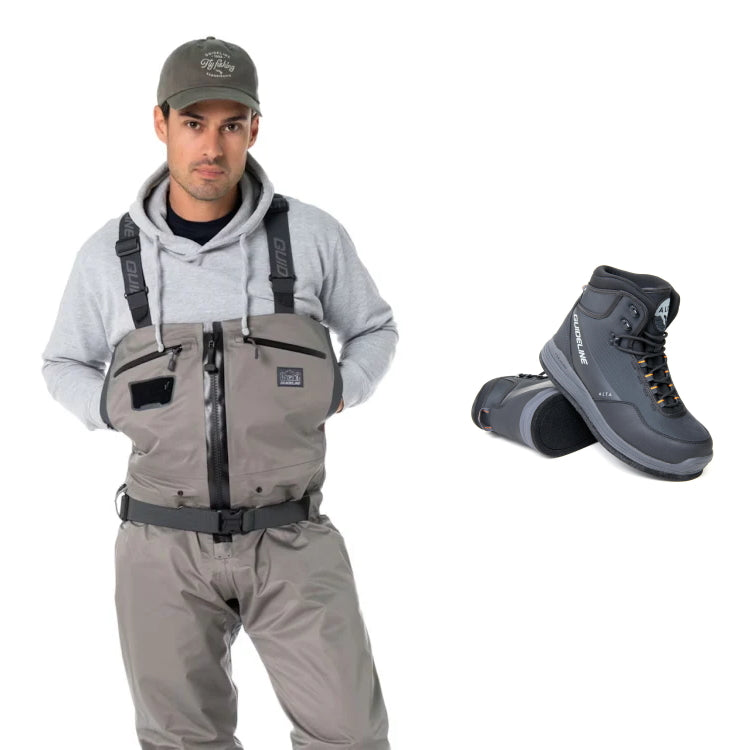 Guideline Driva Zip Waders and Alta Felt Sole Wading Boots