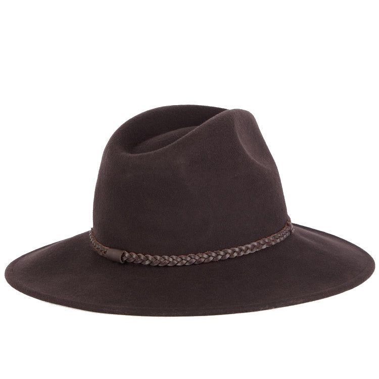 Barbour Ladies Tack Fedora Hat - Chocolate/Praline