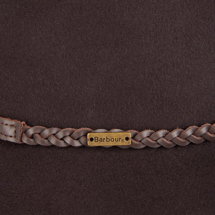 Barbour Ladies Tack Fedora Hat - Chocolate/Praline