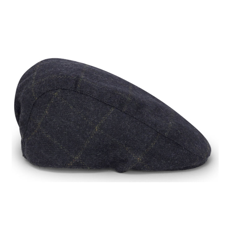 Hoggs of Fife Windowpane Waterproof Tweed Hat - Navy Check