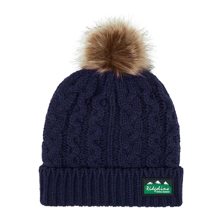 Ridgeline Nordic Fleck Bobble Hat - Navy