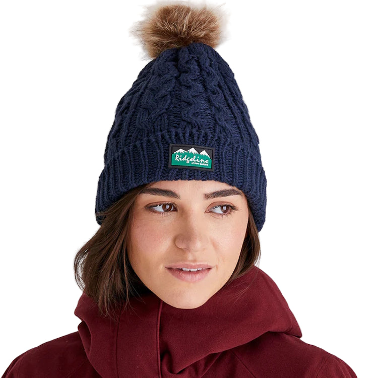 Ridgeline Nordic Fleck Bobble Hat - Navy