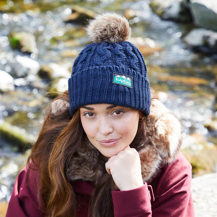 Ridgeline Nordic Fleck Bobble Hat - Navy